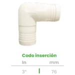 Codo de Inserción Conekta 3" - Construcción Fiable para Grandes Instalaciones - cd9 - Compatible con Sistemas Industriales