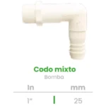 Codo Mixto para Bomba Conekta 1" - Diseño Robusto y Compacto - cdm1 - Perfecto para Conexiones Hidráulicas