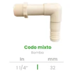 Codo Mixto para Bomba Conekta 1 1/4" - Alta Resistencia y Durabilidad - cdm2 - Ideal para Instalaciones Profesionales