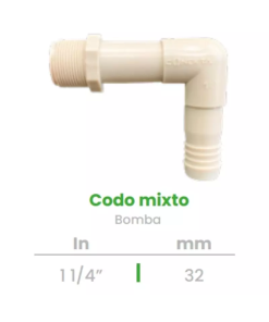 Codo Mixto para Bomba Conekta 1 1/4" - Alta Resistencia y Durabilidad - cdm2 - Ideal para Instalaciones Profesionales
