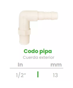 Codo Pipa Conekta con Cuerda Exterior 1/2" - Diseño Versátil y Funcional - cdpe1 - Compatible con Conexiones Profesionales