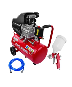 COMPRESOR  2.00 HP  25 LTS C/MANG Y PISTOLA KAHUAS
