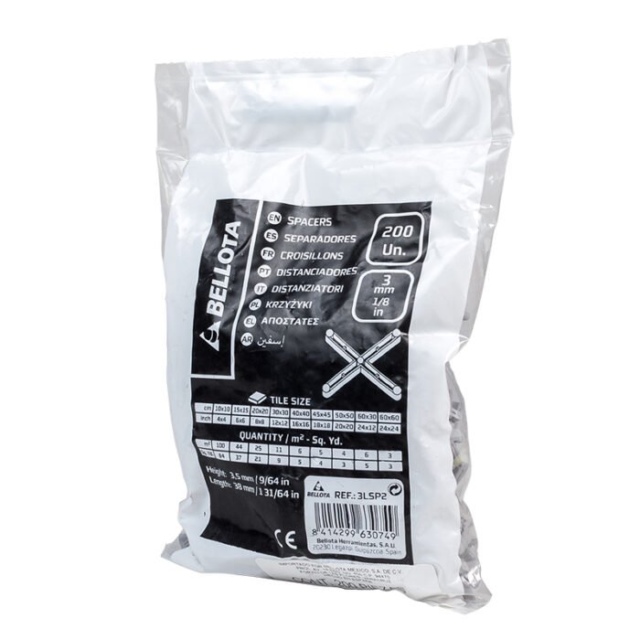 Separador de Loseta Bellota 3mm - 200 Piezas para Instalación Precisa (Código 73LSP2)