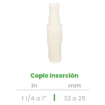 Cople de Inserción Conekta 1 1/4 a 1" - Alta Calidad para Instalaciones Profesionales - cp12 - Diseñado para Grandes Instalaciones