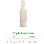 Cople de Inserción Conekta 1 1/2 a 3/4" - Construcción Compacta y Versátil - cp15 - Diseñado para Conexiones de Agua