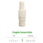 Cople de Inserción Conekta 1 1/2 a 1" - Alta Resistencia y Precisión - cp16 - Compatible con Sistemas Profesionales