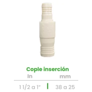 Cople de Inserción Conekta 1 1/2 a 1" - Alta Resistencia y Precisión - cp16 - Compatible con Sistemas Profesionales