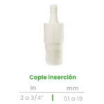 Cople de Inserción Conekta 2 a 3/4" - Solución Versátil y Duradera - cp20 - Ideal para Conexiones Hidráulicas