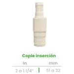 Cople de Inserción Conekta 2 a 1 1/4" - Reducción Precisa y Funcional - cp22 - Perfecto para Instalaciones Industriales