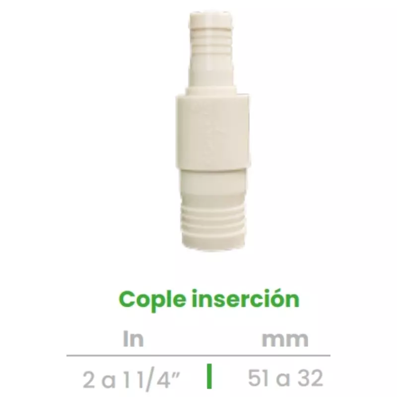 Cople de Inserción Conekta 2 a 1 1/4" - Reducción Precisa y Funcional - cp22 - Perfecto para Instalaciones Industriales