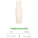 Cople de Inserción Conekta 2 a 1 1/2" - Construcción Robusta y Versátil - cp23 - Diseñado para Conexiones de Gran Escala