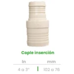Cople de Inserción Conekta 4 a 3" - Alta Calidad y Versatilidad - cp28 - Ideal para Conexiones Hidráulicas