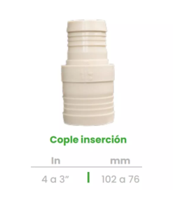 Cople de Inserción Conekta 4 a 3" - Alta Calidad y Versatilidad - cp28 - Ideal para Conexiones Hidráulicas