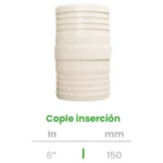 Cople de Inserción Conekta 6" - Construcción Robusta para Sistemas de Gran Capacidad - cp29 - Compatible con Proyectos Profesionales