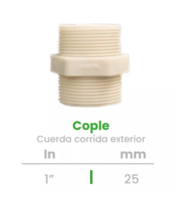 Cople de Cuerda Corrida Exterior Conekta 1" - Construcción Resistente y Versátil - cpcc3 - Diseñado para Conexiones de Agua