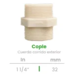 Cople de Cuerda Corrida Exterior Conekta 1 1/4" - Solución Durable y Funcional - cpcc4 - Compatible con Proyectos de Gran Escala