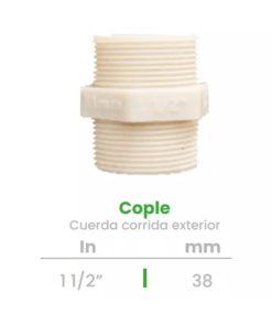 Cople de Cuerda Corrida Exterior Conekta 1 1/2" - Alta Resistencia y Calidad Superior - cpcc5 - Ideal para Sistemas Comerciales