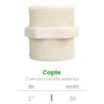 Cople de Cuerda Corrida Exterior Conekta 2" - Construcción Robusta y Precisa - cpcc6 - Diseñado para Instalaciones Industriales