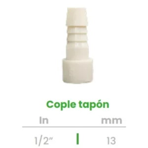 Cople de Inserción con Tapón Conekta 1/2" - Diseño Compacto y Funcional - cpt1 - Perfecto para Instalaciones Residenciales