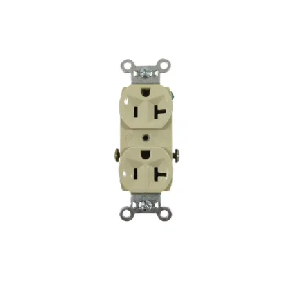 TOMA DE CORRIENTE DUPLEX MARFIL 2P+T 20A 125 V~