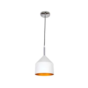 CANDIL COLGANTE CAMPANA BLANCO/ORO