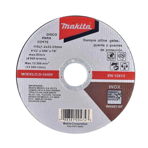 DISCO ABRASIVO CORTE P/ACERO INOX 115 X 1   MAKITA
