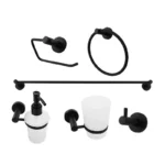 JGO. DE ACCESORIOS BAÑO 6 PZ NEGRO MATE DICA