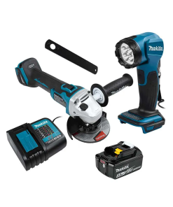 MINIESMERILADORA 4 1/2" 18V 8500RPM C/BAT/CAR+LAMP