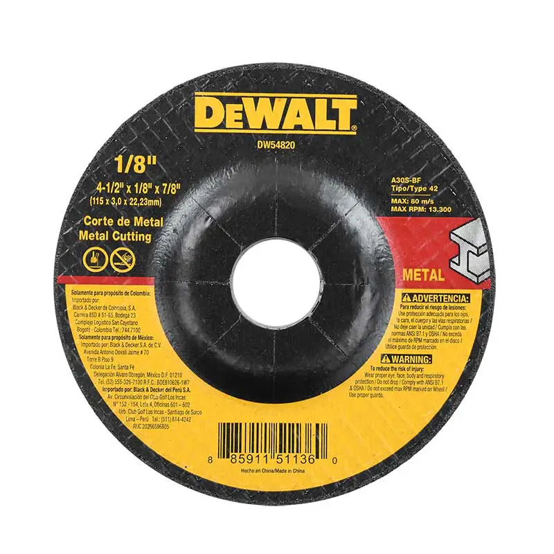 DISCO P/CORTAR METAL 4 1/2" DEWALT