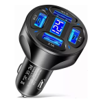 Cargador Para Auto 66w Tipo C - Tecnología de Carga Rápida PD para Dispositivos Múltiples que Permite Cargar Simultáneamente 4 Puertos USB