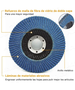 Discos De Lija Laminado Pilido Grano 60/80 4 1/2