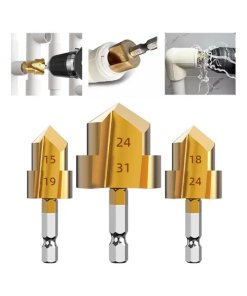 fopnew 3pcs Brocas Escalonada de Elevación para Aço Taladro 15/18/24