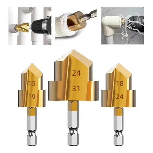 fopnew 3pcs Brocas Escalonada de Elevación para Aço Taladro 15/18/24