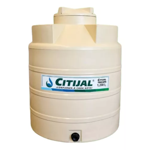 Tinaco hidráulico Citijal de 1,100 litros, 3 capas, color beige, ideal para almacenamiento de agua con alta resistencia y durabilidad