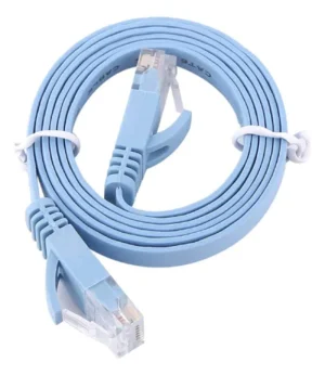 Cable Ethernet Cat6 Rj45 Plano Azul - Tecnología de Transmisión de Alta Velocidad para Conexiones de Red que Garantiza Transferencia Estable de Datos