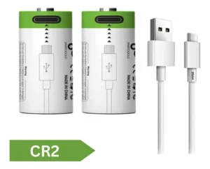 Pilas CR2 USB C 3.7v 300mah - Tecnología de Carga Rápida para Detectores de Humo que Ofrece 1200 Ciclos de Vida y Alta Duración
