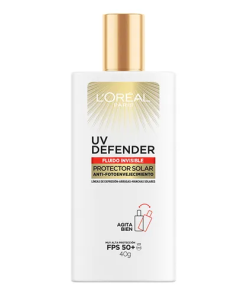 Crema Solar L'Oréal París UV Defender Fluido Invisible FPS50 40ml - Tecnología UV Defender para Todo Tipo de Piel que Brinda Protección Superior Contra Rayos UVA/UVB