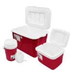 HIELERA 42L Y 4.5L+ TERMO 2L ROJO