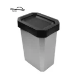 BOTE DE BASURA 10L NEGRO/METALIZADO