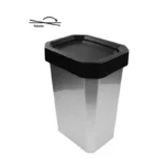 BOTE DE BASURA 26L NEGRO/METALIZADO