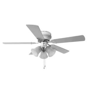 VENTILADOR BRISA 42" BLANCO, 5 ASPAS, BLANCO/PLATA