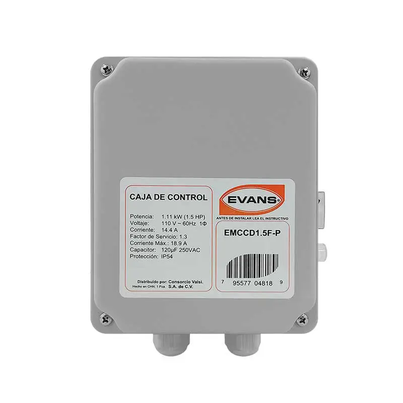 CAJA DE CONTROL DE 1.5 HP 110V 1 F 1 CAPACITOR