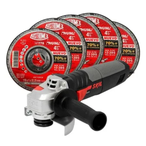 MINIESMERILADORA 4 1/2" 540W 12000RPM C/5DISCOS