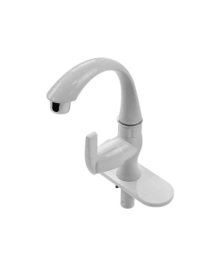 LLAVE DE ABS COLOR BLANCA,C/CUBIERTA,¼ VUELTA P/LA
