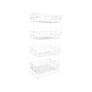 Frutero Exhibidor Anaquel Organizador de Alambre - 4 Niveles - Ideal para Exhibición de Frutas y Productos Frescos - Código: FEAO-4N-001
