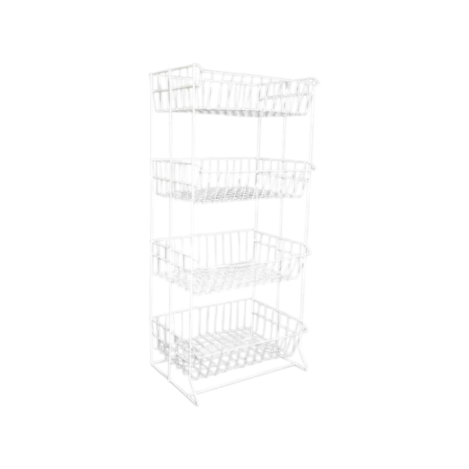 Frutero Exhibidor Anaquel Organizador de Alambre - 4 Niveles - Ideal para Exhibición de Frutas y Productos Frescos - Código: FEAO-4N-001