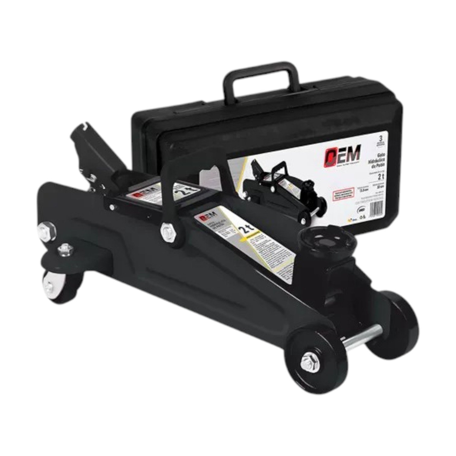 Gato Patín Hidráulico Mikel's GNM-2P - 2 Toneladas con Portafolio y Mango - Compacto y Portátil para Reparaciones Vehiculares