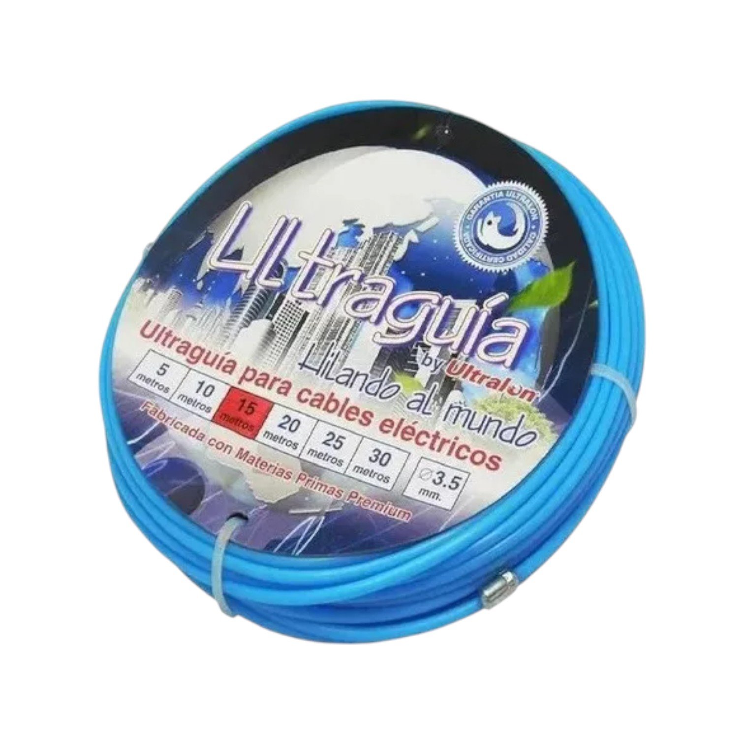 Guía Jalacables de Nylon Ultralon 10m – Alta Resistencia de 160 kgf, Puntas Galvanizadas, Ideal para Instalaciones Eléctricas