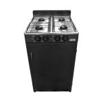 Estufa de Piso Super Flama 20" GABY-CA - 4 Quemadores - Color Negro - Cubierta de Acero Inoxidable para Mayor Durabilidad