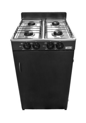 Estufa de Piso Super Flama 20" GABY-CA - 4 Quemadores - Color Negro - Cubierta de Acero Inoxidable para Mayor Durabilidad
